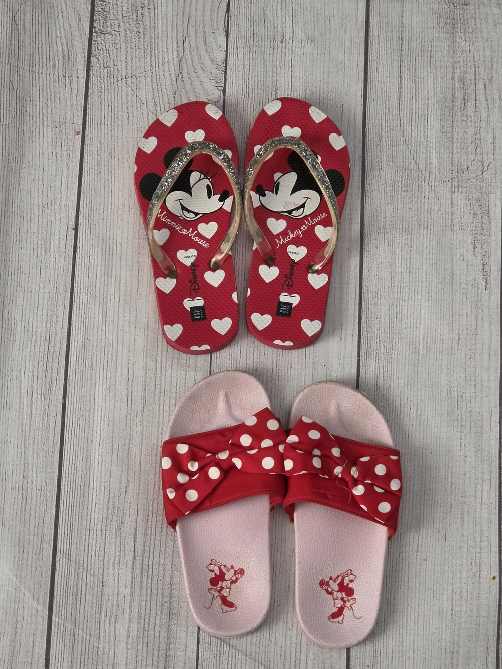 GAP Kids Red and Pink Minnie Mouse Sandal & Slide Duo